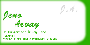 jeno arvay business card